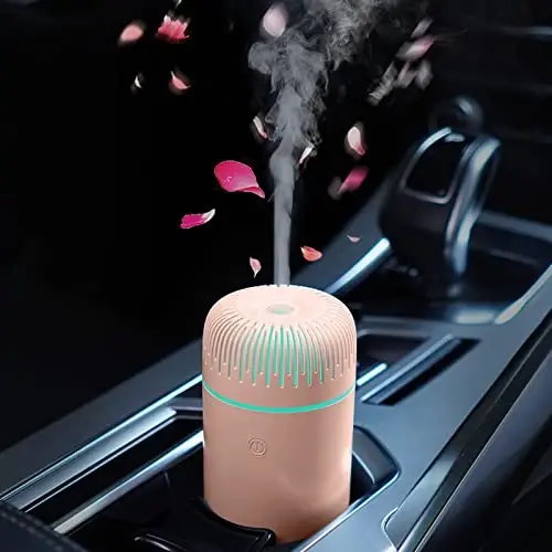 Car Diffuser Humidifier USB Aromatherapy Essential Oil Air Freshener USB Cool Mist Mini Portable Diffuser for Car Home Office Bedroom (Pink) - 1