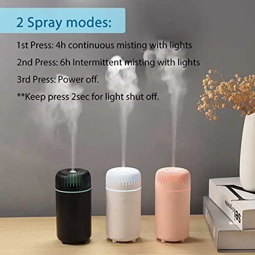 Car Diffuser Humidifier USB Aromatherapy Essential Oil Air Freshener USB Cool Mist Mini Portable Diffuser for Car Home Office Bedroom (Pink) - 6