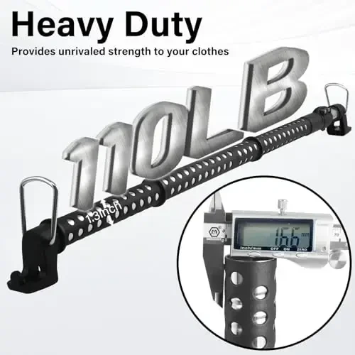 Car Clothes Hanger Bar, Cothes Rod for Car Telescopic Adjustable 34-51inch Heavy Duty Car Clothes Rack Suitable For Cars Trucks SUVs RVs Road Trippers RVs.(34-51inch) - 3