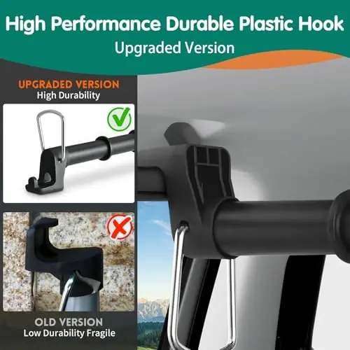 Car Clothes Hanger Bar, Heavy Duty Telescopic Clothes Rod for Cars 30–62 Inches, Wrinkle Free Clothes Rack for Sedans, SUVs, Trucks, and Most Other Vehicles, Suitable for Daily and Travel Use - 6