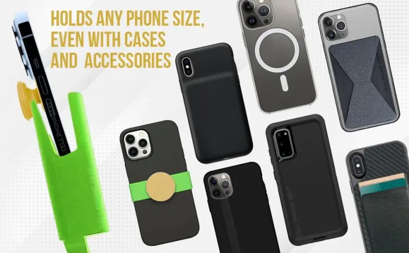 Cup Holder Phone Holder Mount for Car - Universal Adjustable Expander Cradle Hands-Free Driving - Compatible with All Smartphones Car Mount for iPhone Samsung Google Android Mobile Accessories Green - 4