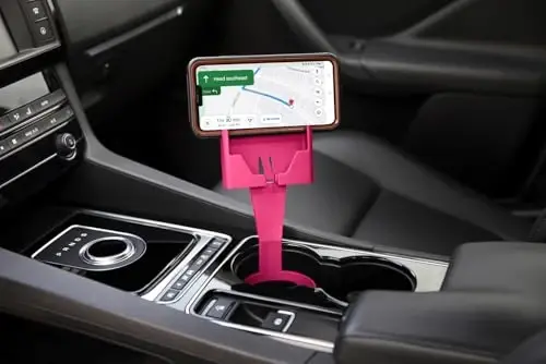 Araba için Bardak Tutucu Telefon Tutucu Montajı - Evrensel Ayarlanabilir Genişletici Yuva Eller Serbest Sürüş - Tüm Akıllı Telefonlarla Uyumlu iPhone Samsung Google Android Mobil Aksesuarları Pembe için Araç Montajı - 3
