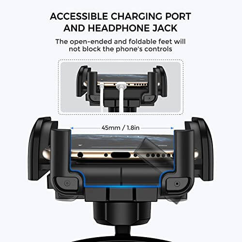 Cell Phone Holder for Car, CD Slot Car Phone Mount, One Button Release Easy Installation CD Player Car Phone Holder Mount Compatible with iPhone 16 15 14 13 12 11 Pro XR XS MAX Galaxy S20 S20+ S10 S9 - 4