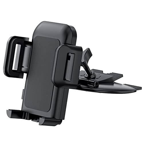 Cell Phone Holder for Car, CD Slot Car Phone Mount, One Button Release Easy Installation CD Player Car Phone Holder Mount Compatible with iPhone 16 15 14 13 12 11 Pro XR XS MAX Galaxy S20 S20+ S10 S9 - 1