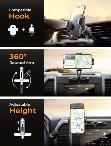 LISEN CD Phone Holder for Car iPhone 17 Adjustable CD Slot Phone Mount Holder Sturdy Cell Phones Holders for Your Car Accessories for Samsung Galaxy S25 S24 iPhone 16 15 Pro Max All Phones - LISEN (1)