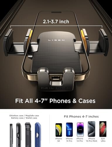 LISEN CD Phone Holder for Car iPhone 17 Adjustable CD Slot Phone Mount Holder Sturdy Cell Phones Holders for Your Car Accessories for Samsung Galaxy S25 S24 iPhone 16 15 Pro Max All Phones - 4