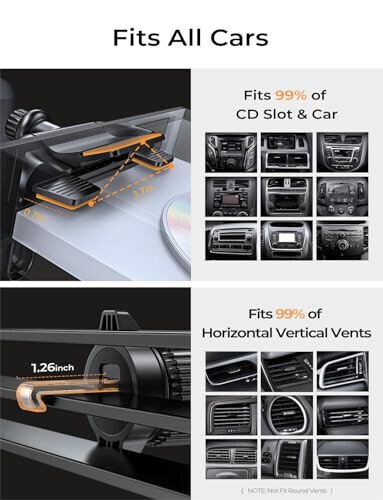 LISEN CD Phone Holder for Car iPhone 17 Adjustable CD Slot Phone Mount Holder Sturdy Cell Phones Holders for Your Car Accessories for Samsung Galaxy S25 S24 iPhone 16 15 Pro Max All Phones - 6