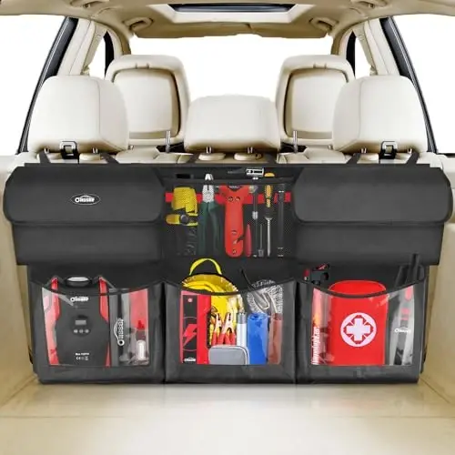 Oasser Trunk Organizer for Car, Hanging Car Organizer with 6 Large Pockets 3 Adjustable Straps 43.3x19inch - 1