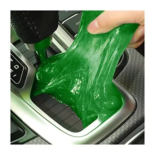 Cleaning Gel for Car, Auto Detailing Slime Mud, Putty Cleaner Dust Removal, Vehicle Interior Soft Glue Cleaning Tools Kit, Car Accessories for Cleaning Air Vents, Keyboard, PC, Laptops (Green) - CLEANING