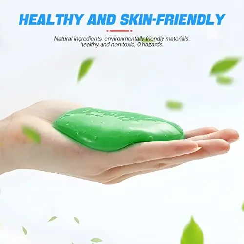 Cleaning Gel for Car, Auto Detailing Slime Mud, Putty Cleaner Dust Removal, Vehicle Interior Soft Glue Cleaning Tools Kit, Car Accessories for Cleaning Air Vents, Keyboard, PC, Laptops (Green) - 3