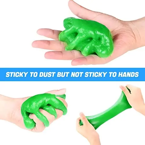 Cleaning Gel for Car, Auto Detailing Slime Mud, Putty Cleaner Dust Removal, Vehicle Interior Soft Glue Cleaning Tools Kit, Car Accessories for Cleaning Air Vents, Keyboard, PC, Laptops (Green) - 4