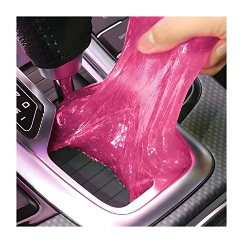 Cleaning Gel for Car, Auto Detailing Slime Mud, Putty Cleaner Dust Removal, Vehicle Interior Soft Glue Cleaning Tools Kit, Car Accessories for Cleaning Air Vents, Keyboard, PC, Laptops (Pink) - Cleaning