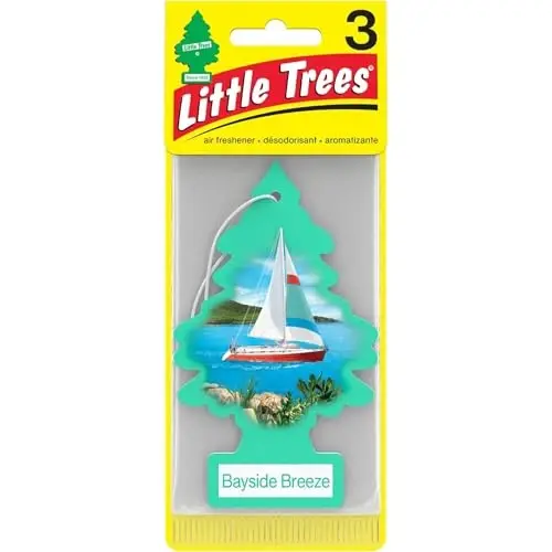 Little Trees Cardboard Hanging Car, Home & Office Air Freshener, Bayside Breeze (Pack of 6) - 2