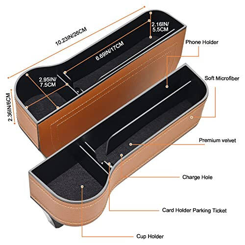 Araba Koltuğu Arası Doldurucu Organizatör, 2'li Çok Fonksiyonlu Araba Koltuğu Organizatörü, Bardak Tutucu ile Otomatik Konsol Yan Depolama Kutusu, 2 Koltuk Kancası İçecek İçin, Telefon, Güneş Gözlüğü Tutucu Araba Organizatörü Ön Koltuk - 4