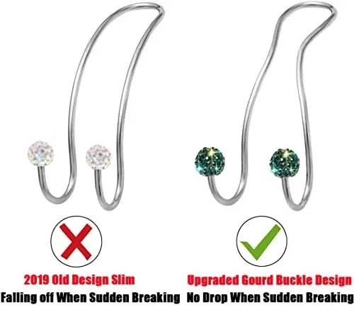 MTGOCHA Bling Purse Hook for Car Headrest, Upgraded Cute Car Seat Hooks for Bag Handbag, Durable Stainless Auto Purse Hanger Holder 2 Pack, Green - 5
