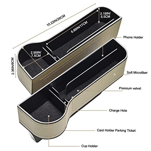 Araba Koltuğu Boşluğu Doldurucu Organizatör, 2'li Çok Fonksiyonlu Araba Koltuğu Organizatörü, Bardak Tutucu ile Otomobil Konsol Yan Depolama Kutusu 2 Koltuk Kancası, İçecek İçin, Telefon, Güneş Gözlüğü Tutmak İçin Araba Organizatörü Ön Koltuk - 4