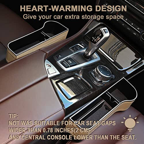 Car Seat Gap Filler Organizer, 2 Pack Multifunctional Car Seat Organizer, Auto Console Side Storage Box with Cup Holders 2 Seat Hooks for Drink, Car Organizer Front Seat for Holding Phone, Sunglasses - 2