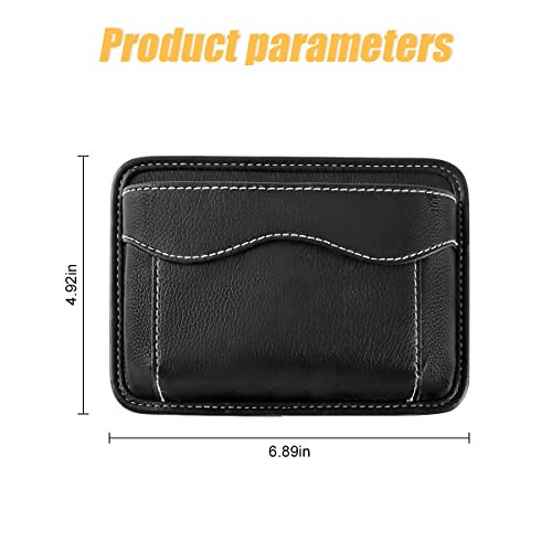 Car Seat Side Pocket Organizer, PU Leather Mini Storage Bag for Auto Door Window Console, Pen Phone Holder Tray Pouch Vehicle Seat Gap Filler for Organize Document, Registration, Notepad (Black) - Moly Magnolia (1)
