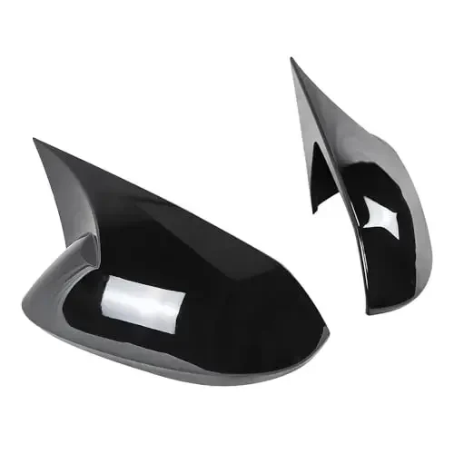 Car Ox Horn Side Rearview Mirror Cover Wing Mirror Protect Decorate Covers Auto Exterior Decoration Accessories for Toyota Corolla 2020 2021 2022 2023 2024 2025(Bright Black) - 4