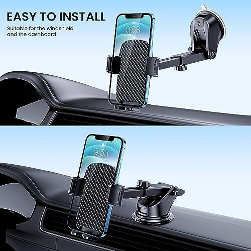 TICILFO Phone Holder for Car Phone Stand for Car Phone Holder Mount Automobile Cell Phone Holder Car Mount for iPhone Universal Car Dashboard Mount Fit All Phone - 2