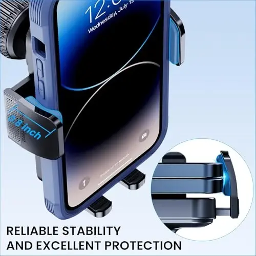 GUWEZ Phone Holders for Your Car [Military Grade Suction Ultra Strong Base] Cell Phone Car Holder 3 in 1 Dashboard/Windshield/Air Vent Hands-Free for iPhone Android - 4