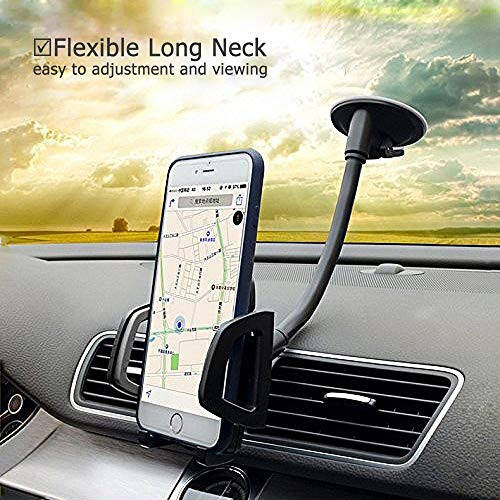 Vansky Car Phone Holder Mount, 3-in-1 Universal Cell Phone Holder Car Air Vent Holder Dashboard Mount Windshield Mount Fit for iPhone 16 15 14 13 Pro Max, Samsung S24 S23 LG Sony and More - 3