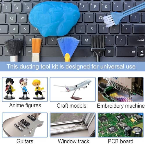 Araba Temizleme Jeli İç Araba Temizleyici Toz Temizleme Jeli Araba Temizleme Macunu Hava Çıkış Temizleyici, Dizüstü Bilgisayar Klavye Temizleme Seti Bilgisayar Klavye Temizleme Fırça Seti - 6