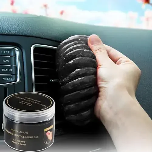 Cleaning Gel for Car Cleaner Cleaning Kit Automotive Air Vent Dust Cleaning Slime for Auto Cleaning Putty Universal Dust Car Accessories Car Interior Cleaner Keyboard Cleaning Laptop Black - 7