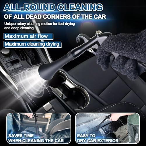 Car Cleaning Gun Detailing Interior Dryer Air Blow Gun, High Pressure Blower Gun, Car Detailing Kit Interior Cleaner, Car Detailing Tools for Car Quickly Blasts Dirt and Dust Works with Air - 3