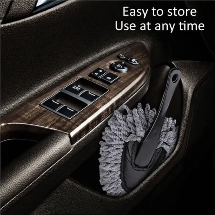 Car Duster Super Soft Microfiber Car Dash Duster Brush Set Interior Exterior Cleaning Dusting and Washing Tool for Car Motorcycle Automotive-GRAY - 3