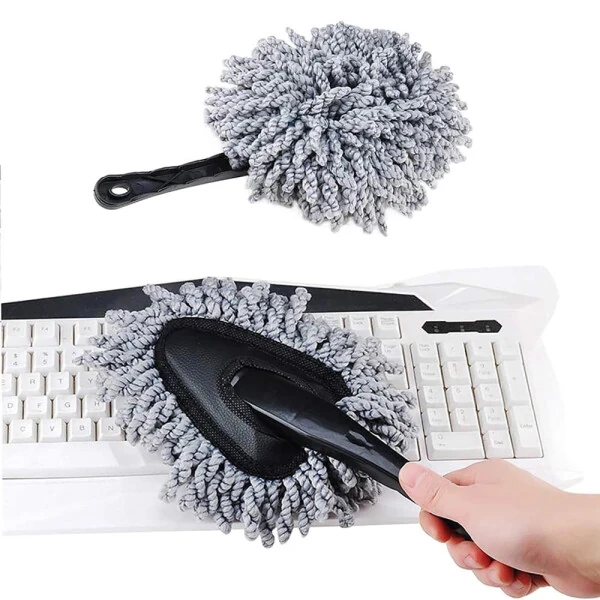 Car Duster Super Soft Microfiber Car Dash Duster Brush Set Interior Exterior Cleaning Dusting and Washing Tool for Car Motorcycle Automotive-GRAY - 5
