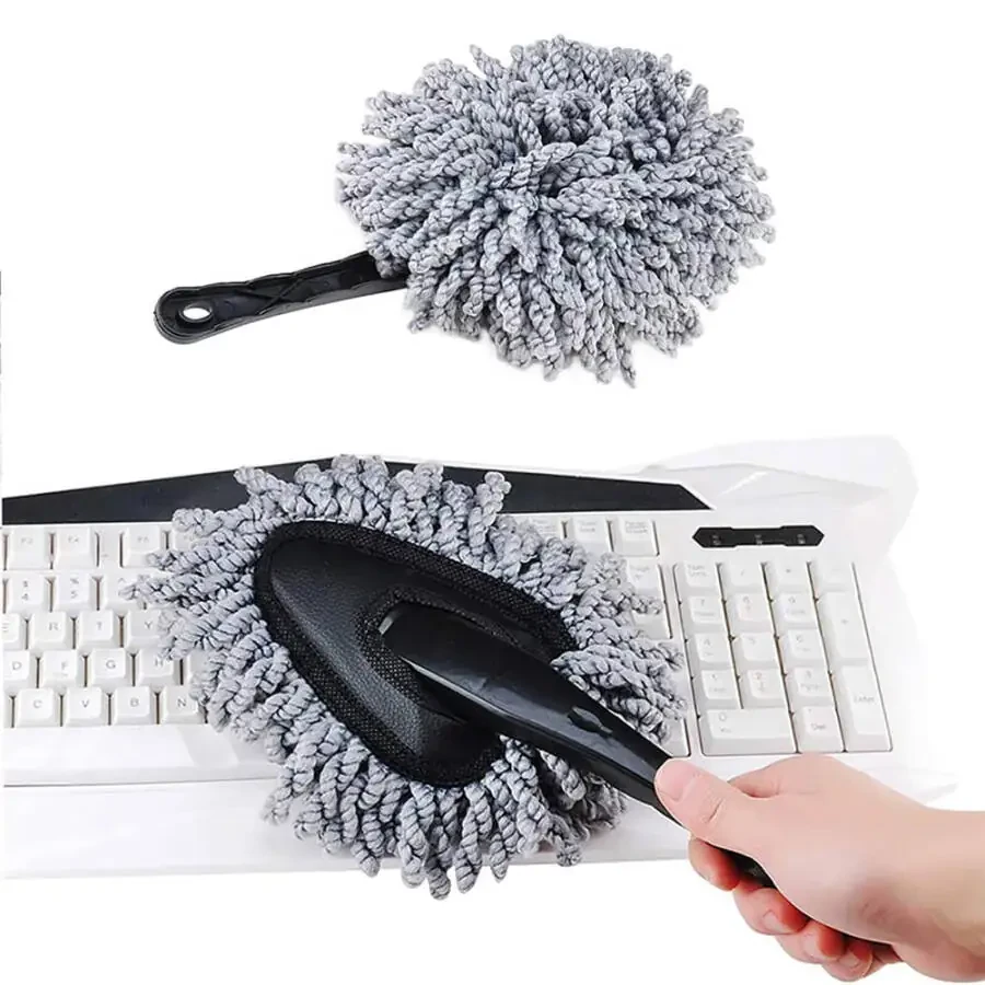 Car Duster Super Soft Microfiber Car Dash Duster Brush Set Interior Exterior Cleaning Dusting and Washing Tool for Car Motorcycle Automotive-GRAY - 5