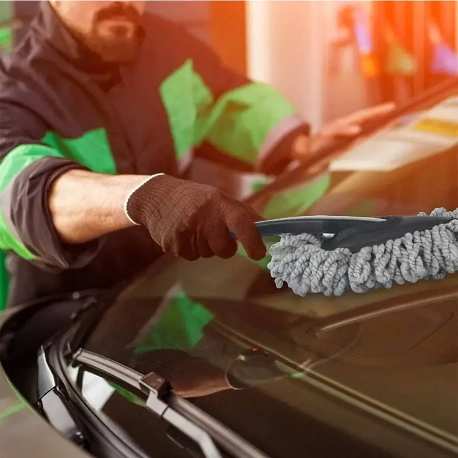 Car Duster Super Soft Microfiber Car Dash Duster Brush Set Interior Exterior Cleaning Dusting and Washing Tool for Car Motorcycle Automotive-GRAY - 6