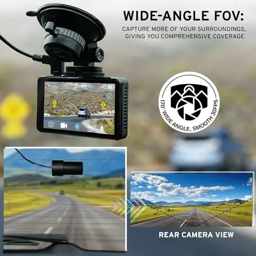 Car and Driver 4K UHD Car Camera - Dash Cam Front and Rear, 3