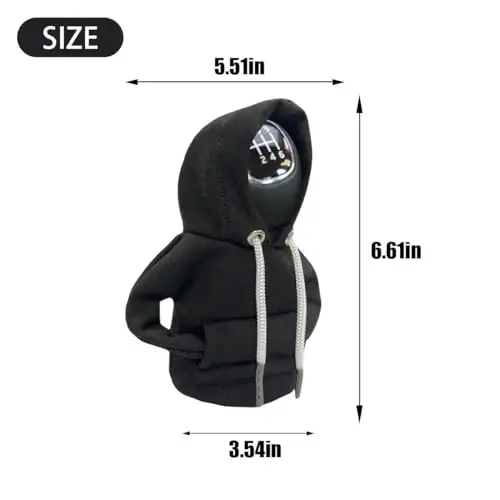 Araba Vites Kolu Kapüşonu, Moda Vites Kolu Topuzu Kılıfı, Otomatik Vites için Mini Kapüşonlu, Otomobil İçi Sevimli Aletler, Evrensel Araba Dekorasyon Aksesuarları - JOYCOURT (1)