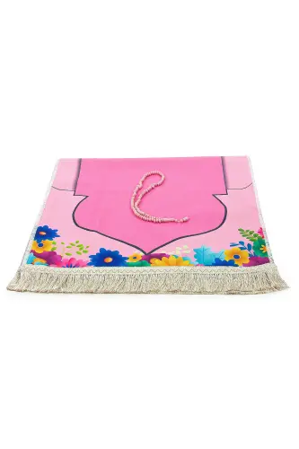 Arabic Prayer Rug First Step - My Daughter's Prayer Rug with Piggy Bank - with Rosary Gift - 3