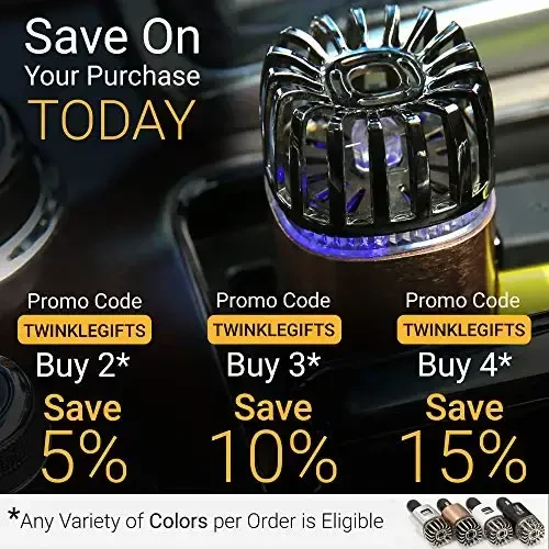 Car Air Purifier Ionizer - 12V Plug-in Ionic Anti-Microbial Car Deodorizer with Dual USB Charger - Smoke Smell, Pet and Food Odors, Allergens, Viruses Eliminator for Car (Matte Copper) - 7