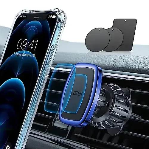 LISEN Magnetic Phone Holder for Car, [Easily Install] Car Phone Holder Mount [6 Strong Magnets] Cell Phone Holder for Car [Case Friendly] iPhone Car Holder Pink 🧲20X Powerful: Pink LV633 - LISEN