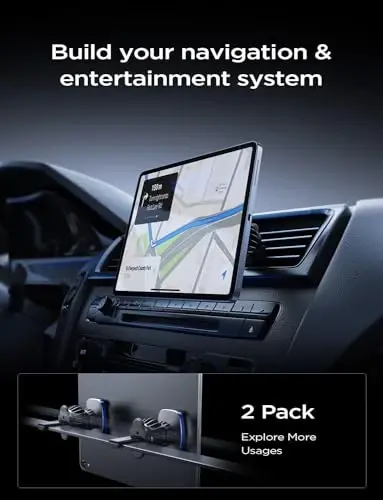 LISEN 2 Pack Magnetic Phone Holder for Your Car Mount 6 Military Magnets Car Phone Holder Mount Vent Cell Phone Holdeer Mount Vent Cell Phone Holder (Blue) - 7