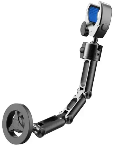 Quyee Magnetic Phone Holder for Your Car, for Magsafe Rear View Mirror Phone Holder - Aluminum Alloy Mount Multi-Angle Adjustment Rotatable and Retractable Compatible with All iPhone and Android - QUYEE