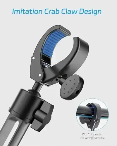 Quyee Magnetic Phone Holder for Your Car, for Magsafe Rear View Mirror Phone Holder - Aluminum Alloy Mount Multi-Angle Adjustment Rotatable and Retractable Compatible with All iPhone and Android - 4