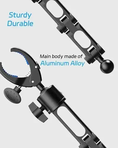 Quyee Magnetic Phone Holder for Your Car, for Magsafe Rear View Mirror Phone Holder - Aluminum Alloy Mount Multi-Angle Adjustment Rotatable and Retractable Compatible with All iPhone and Android - 6