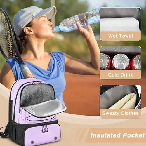 Arcoyard Tennis Bag Holds 2 Rackets, Professional Tennis Bags for Women, Tennis Backpack with Ventilated Shoe Compartment - 5