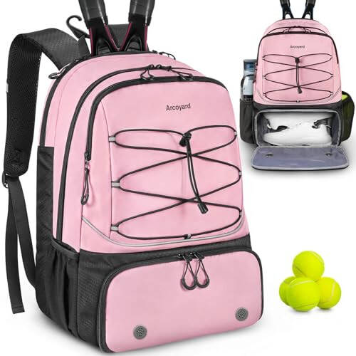 Arcoyard Tennis Bag Holds 2 Rackets, Professional Tennis Bags for Women, Tennis Backpack with Ventilated Shoe Compartment - 2
