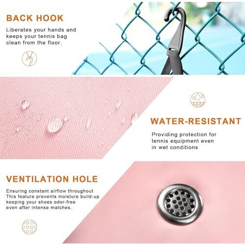 Arcoyard Tennis Bag Holds 2 Rackets, Professional Tennis Bags for Women, Tennis Backpack with Ventilated Shoe Compartment - 17