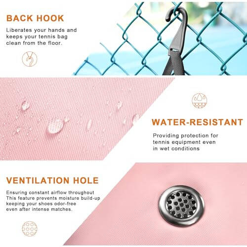 Arcoyard Tennis Bag Holds 2 Rackets, Professional Tennis Bags for Women, Tennis Backpack with Ventilated Shoe Compartment - 17