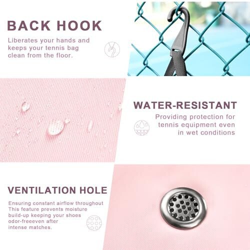 Arcoyard Tennis Bag Holds 2 Rackets, Professional Tennis Bags for Women, Tennis Backpack with Ventilated Shoe Compartment - 6