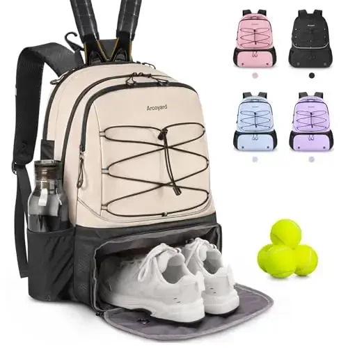 Arcoyard Tennis Bag Holds 2 Rackets, Professional Tennis Bags for Women, Tennis Backpack with Ventilated Shoe Compartment - 1