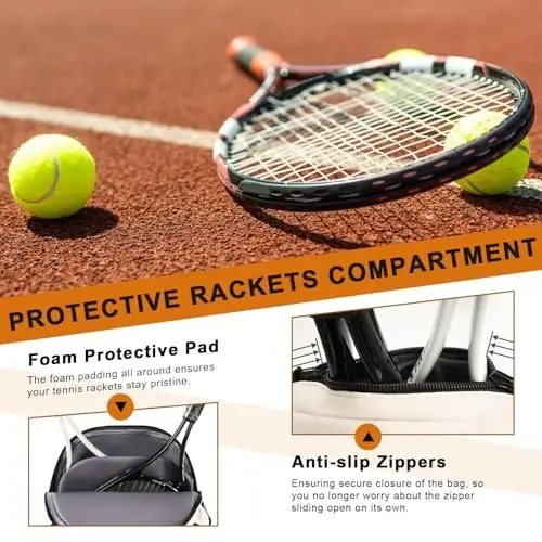 Arcoyard Tennis Bag Holds 2 Rackets, Professional Tennis Bags for Women, Tennis Backpack with Ventilated Shoe Compartment - 5