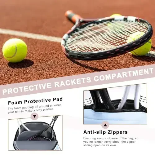 Arcoyard Tennis Bag Holds 2 Rackets, Professional Tennis Bags for Women, Tennis Backpack with Ventilated Shoe Compartment - 4